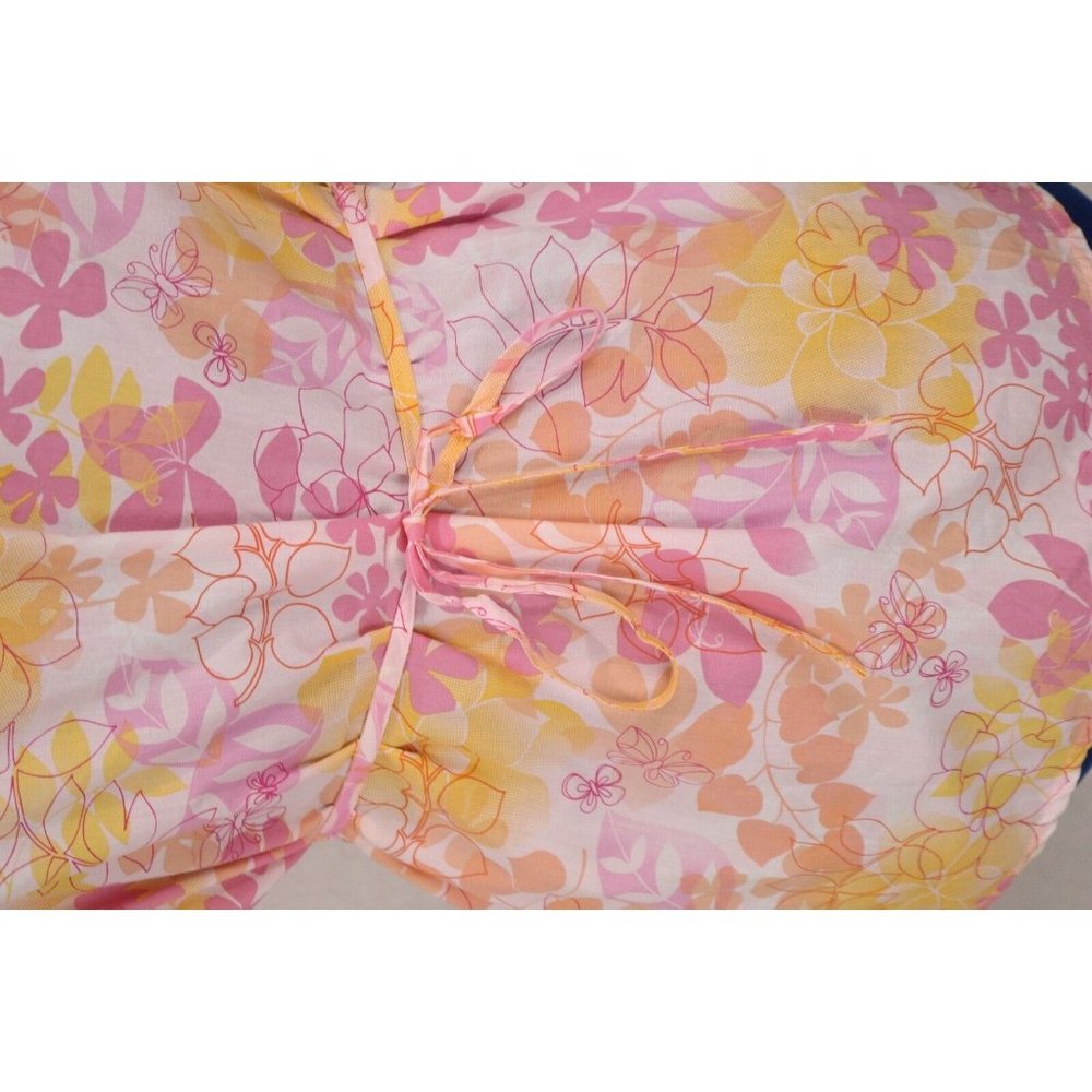 Landau Scrub Top Extra Large Pink Floral Medical Uniform XL Shirt V Neck Tied - Picture 7 of 12